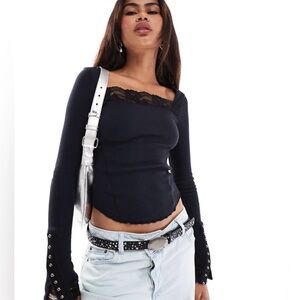 Free People Cuff It Off Long Sleeved Top in Black